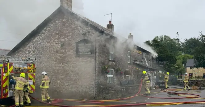 Firefighters Battle Major Blaze at Historic Hare & Hounds Pub in Aberthin