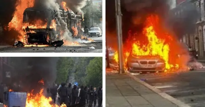 Belfast Protests Turn Violent as Bus Set on Fire After Stabbing