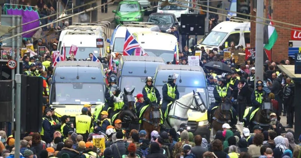 Police Create Human Barrier as Bristol Patriots Face Counter-Demonstrators