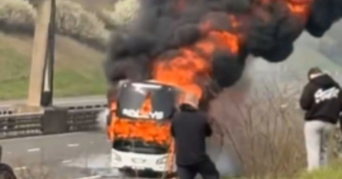 Coach Carrying Manchester City Fans Catches Fire on M6 en Route to Wembley
