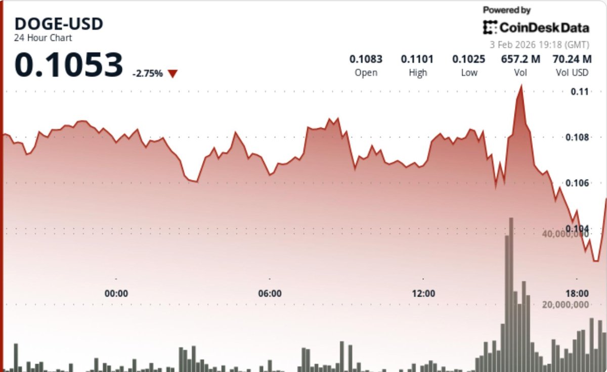Dogecoin Drops 7% as Risk-Off Sentiment Hits Ethereum-Linked Tokens