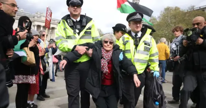 Protesters Clashed with Police During Palestine Action Demonstration in Trafalgar Square