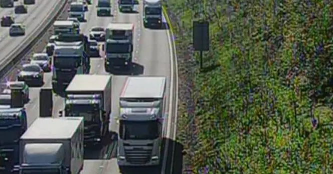 M1 Reports Three-Mile Tailbacks and Major Delays After Collision