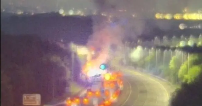 M25 Closed Both Ways Near Epping Following Major Lorry Fire