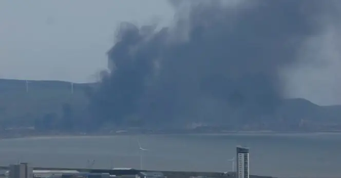Major Fire Breaks Out in Port Talbot, Prompting Emergency Response