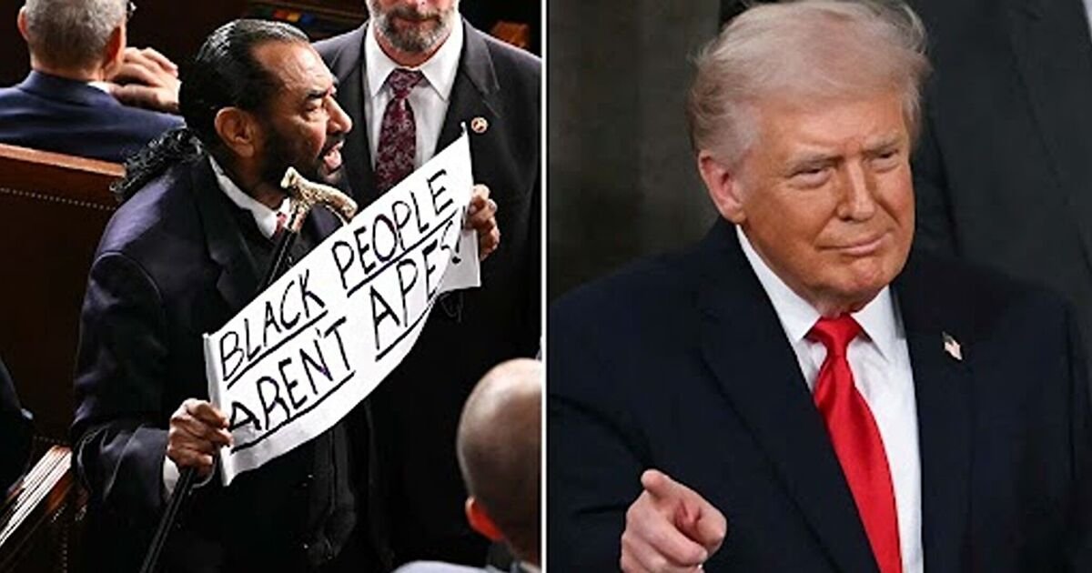 Trump's State of the Union Address Disrupted by Controversial Sign Displayed by Lawmaker