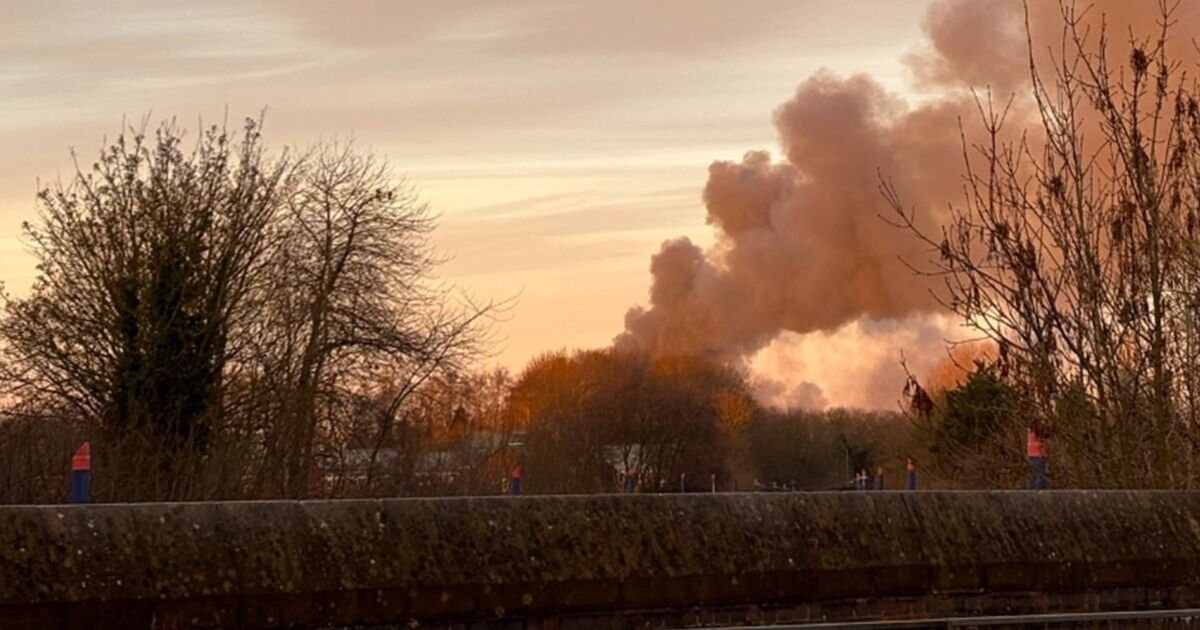 Major Fire Erupts in Wolverhampton, Thick Smoke and Loud Explosions Reported