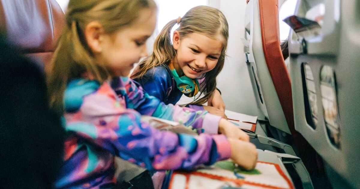 Woman Envious of Children's Carefree Joy During Flight